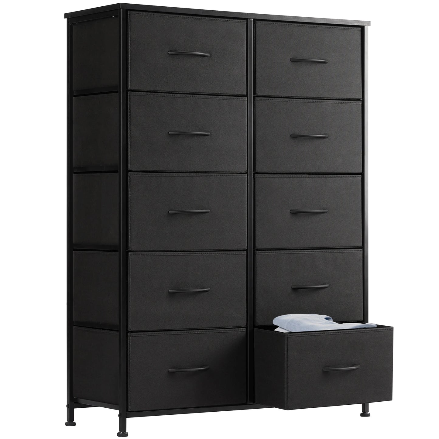 10 Drawer Chest With 10 Fabric Drawers - Steel Frame Design