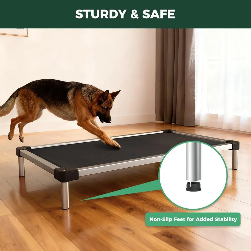 Elevated Dog Bed, Raised Cot - Chew Proof, Durable & Waterproof