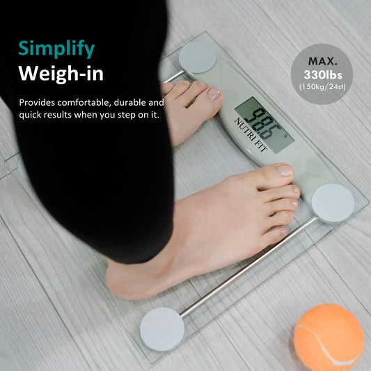 High Accuracy Digital Bathroom Scale, 330lb Capacity with Step-On Tech