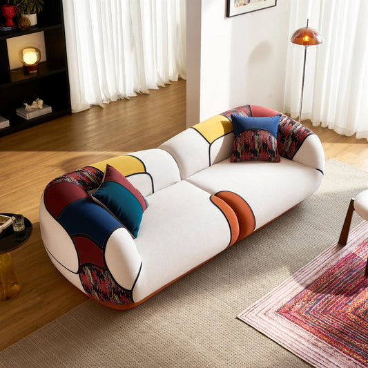 102" Oversized Modern Curved Sofa, 4-Seat, Chenille, Sectional