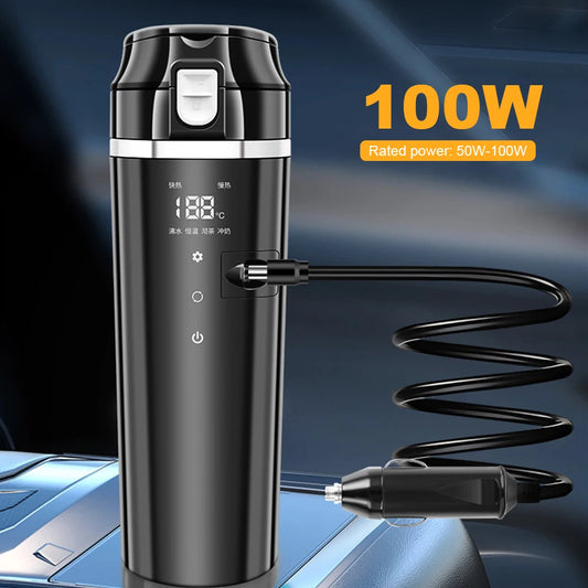 The Travel Mug Warmer, 12V/24V, Electric Stainless Steel Smart Mug with Digital LCD Display