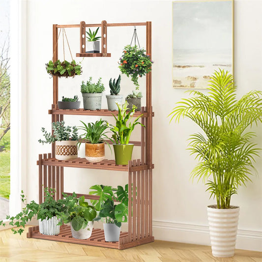 Heavy Duty Hanging Plant Stand/Rack, 3 Tier Shelving Unit for Indoor/Outdoor Use