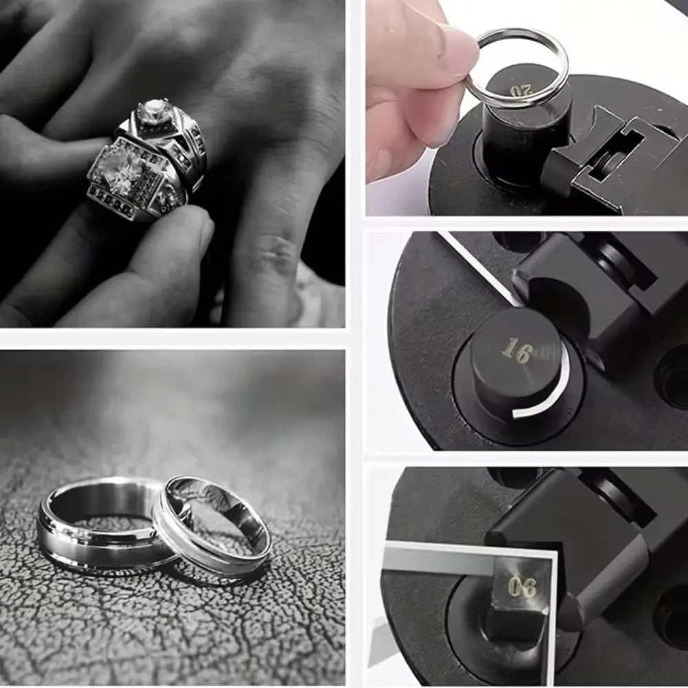 Metal Ring Bender Jewelry Making Tool , 6 Round Posts and Matching Dies