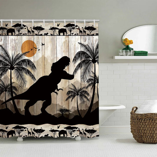 Dinosaur Bathroom Four-piece Set - Avant-garde Waterproof Shower Curtain