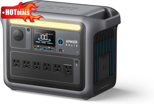 C1000 Portable Power Station, 1800W (Peak 2400W) Solar Generator