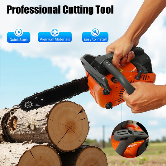 Top Handle Chainsaw, 12 inch, Gasoline, 2-Stroke Engine Chainsaw