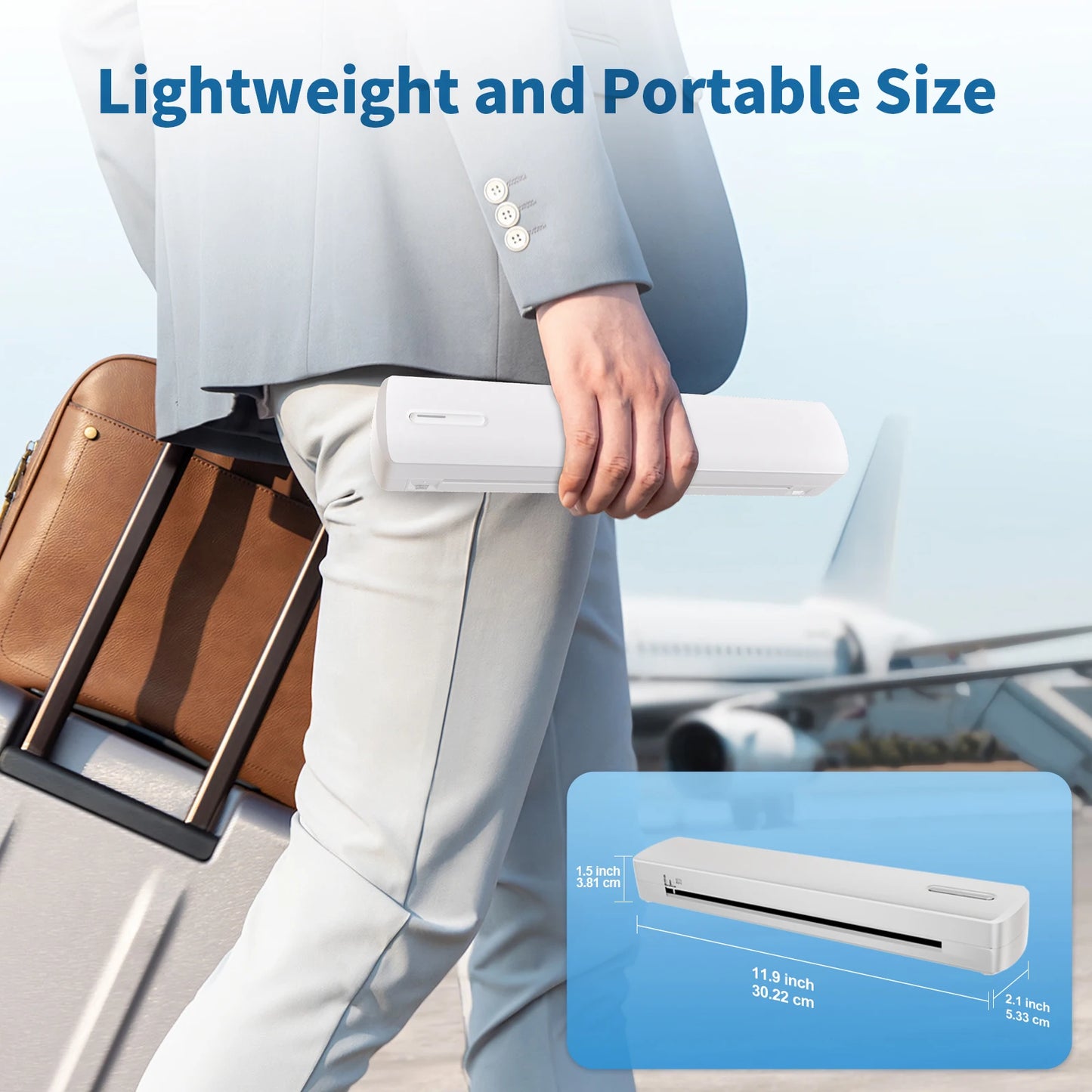 Portable A4 Thermal Printer - Inkless, Wireless, BT, USB Type-C For Android iOS