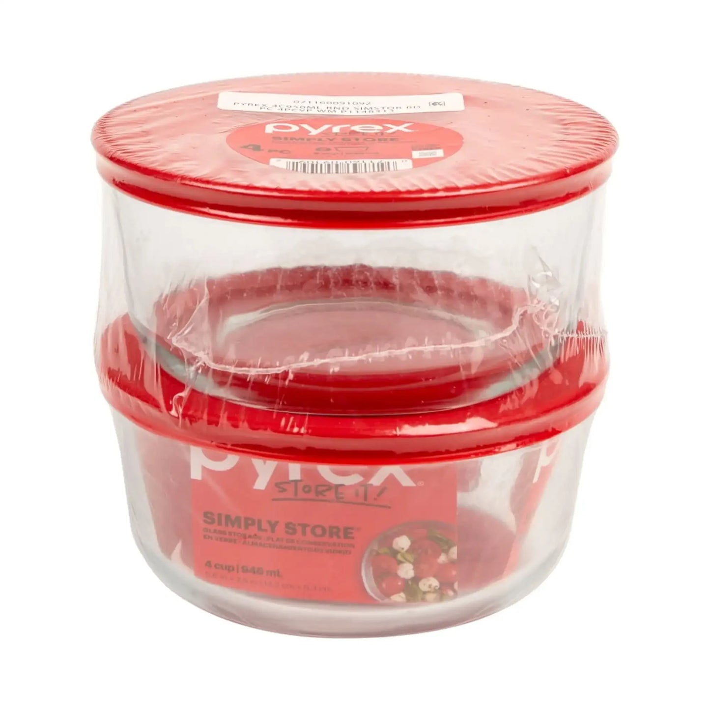 Pyrex Glass Bowl 2 Pack Set w/ Lids, Microwave & Oven Safe