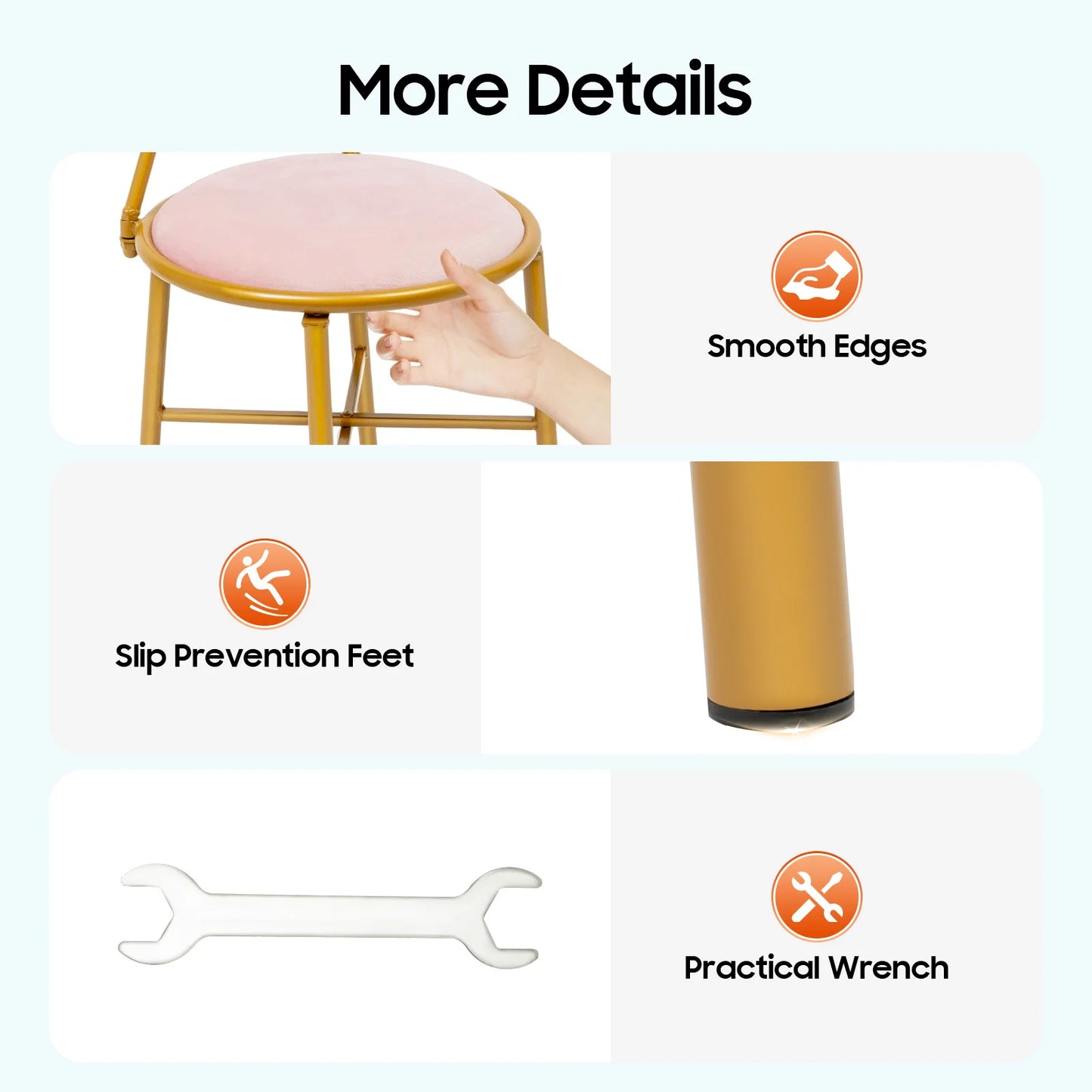 Elegant Pink Butterfly Backrest Chair with Soft Cushion, up to 220 lbs. Load w/Iron Frame