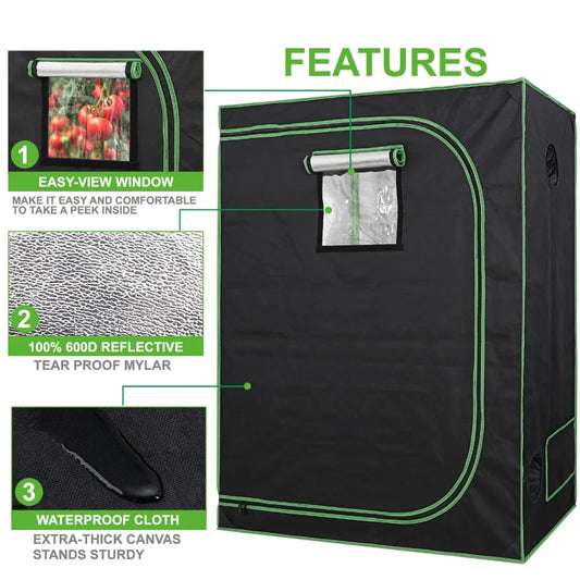48"x24"x60" Grow Tent Hydroponic Window Floor Tray w/tool bag (tools not included)