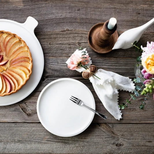 16-Piece Dinnerware Set for 4, Premium Porcelain Plates and Bowls, Dishwasher and Microwave Safe in Creamy White