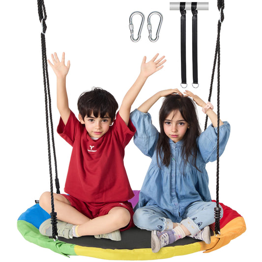 Tree Saucer Swing Seat 750lbs capacity w/ Adjustable Multi-Strand Ropes
