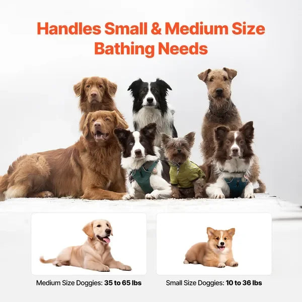 Portable Dog Bathtub, Elevated & Foldable Space-saving with Quick Drainage,
