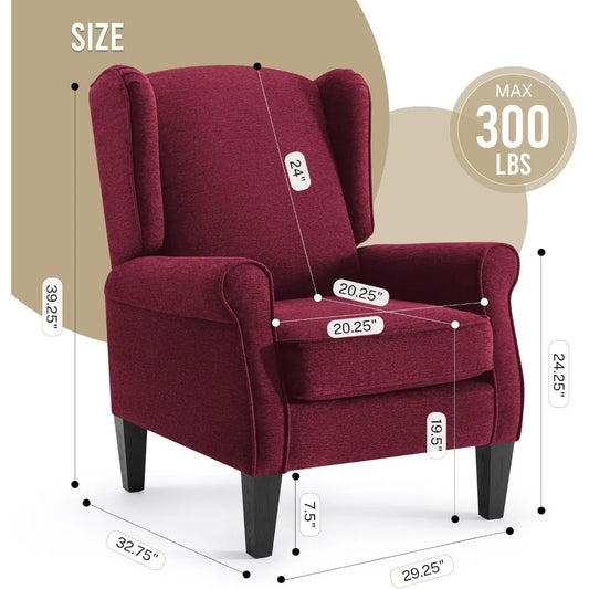Modern Accent Chair with Wingback, Comfy Upholstered and High Back