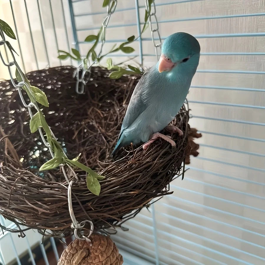 Natural rattan bird cradle - suitable for small parrots and birds