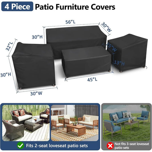 Outdoor Furniture Cover, waterproof, 4 piece patio furniture set