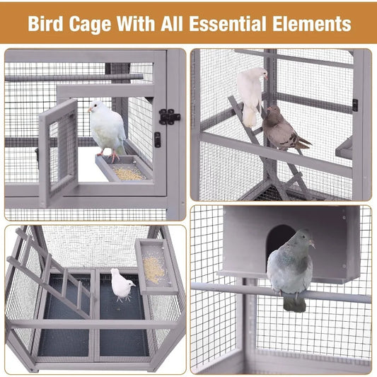 Large Bird Cage Indoor/Outdoor Large Wooden Aviary