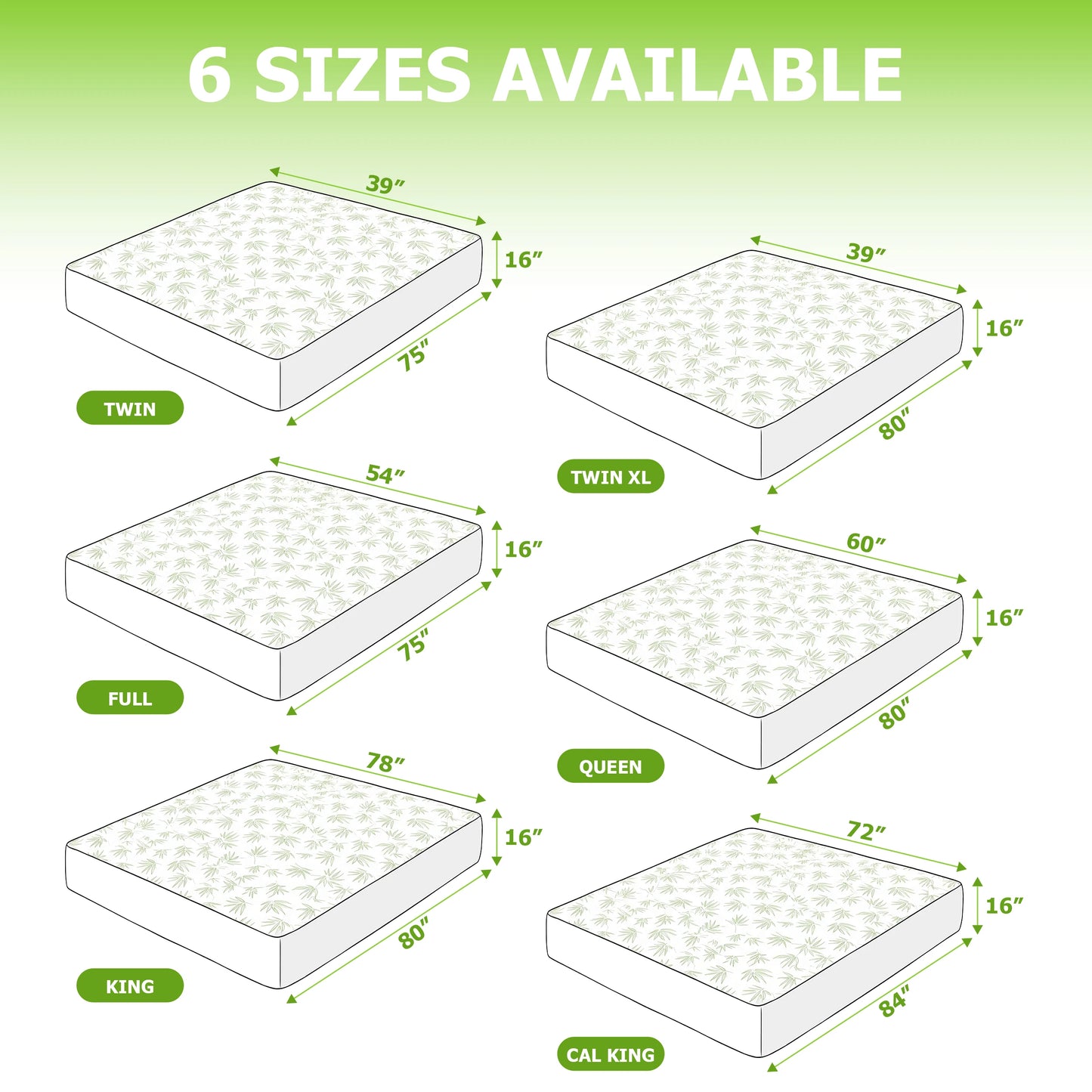 Bamboo Mattress Protector – 100% Waterproof, Bamboo Viscose Rayon