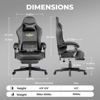 Computer/Gaming Desk Chair - Breathable Fabric, Cushioned with Adjustable Height and Armrests-5 colors Available