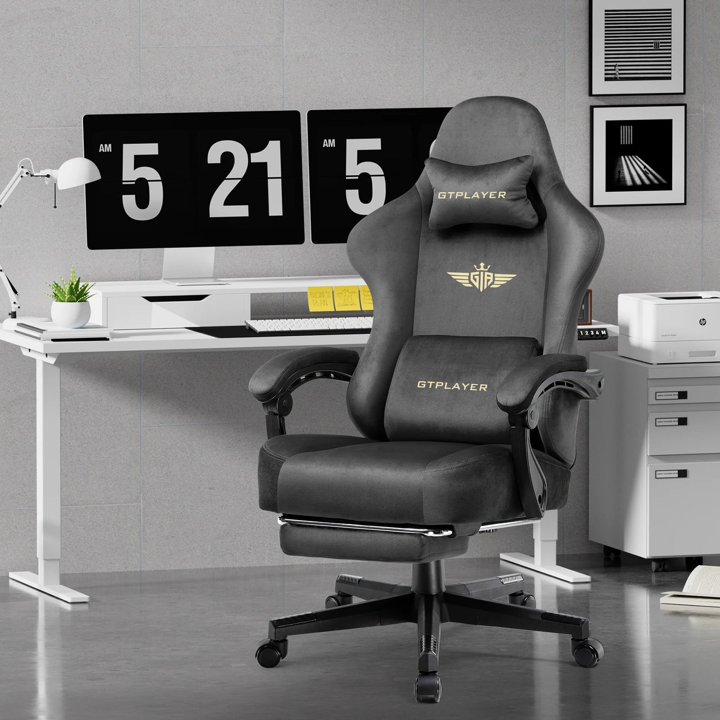 Computer/Gaming Desk Chair - Breathable Fabric, Cushioned with Adjustable Height and Armrests-5 colors Available