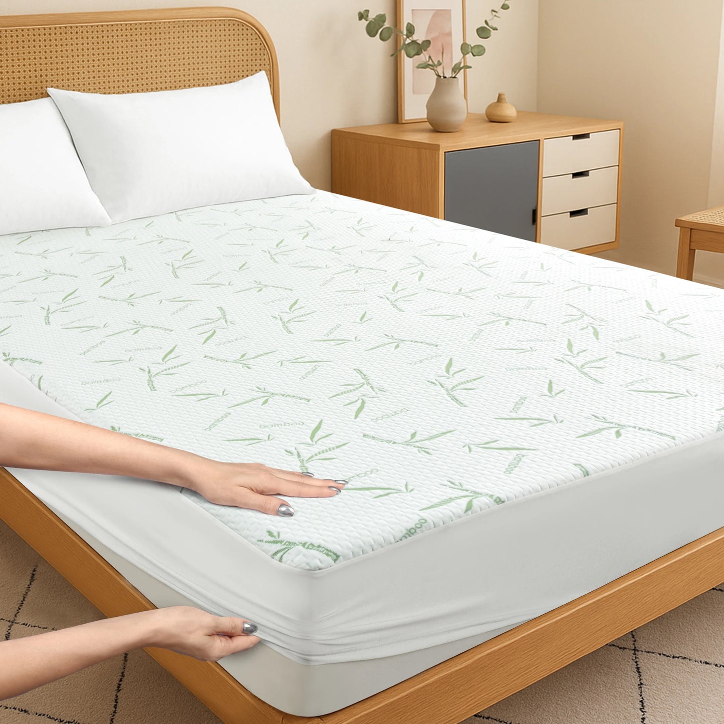 Bamboo Mattress Protector – 100% Waterproof, Bamboo Viscose Rayon