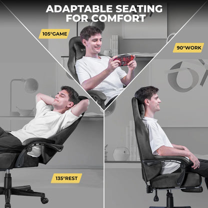 Computer/Gaming Desk Chair - Breathable Fabric, Cushioned with Adjustable Height and Armrests-5 colors Available