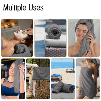 6-Piece Bath Towel Set – 100% Cotton,, Ultra-Soft & Absorbent