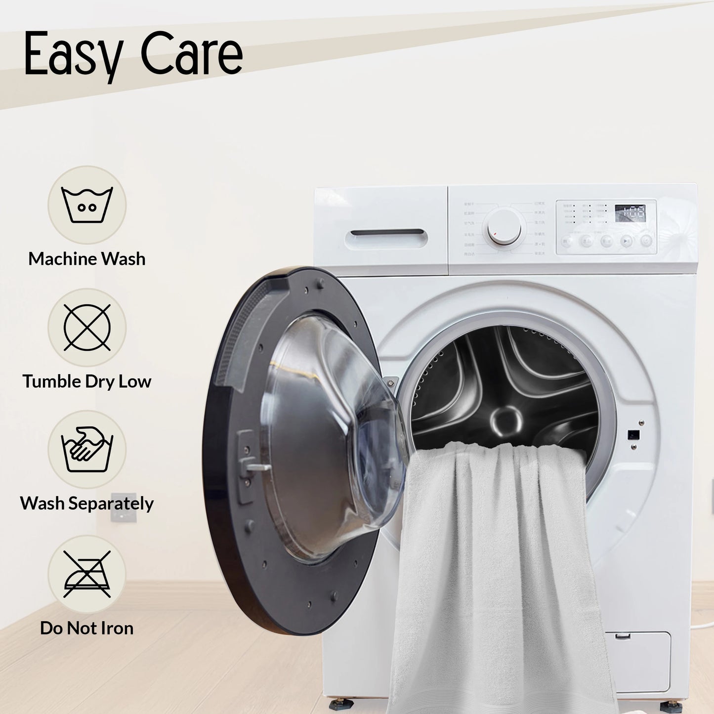 6-Piece Bath Towel Set – 100% Cotton,, Ultra-Soft & Absorbent