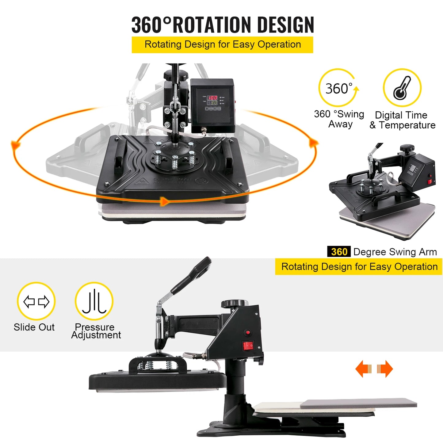 Combo Heat Press Machine - Multifunctional Sublimation Printer Transfer Printer