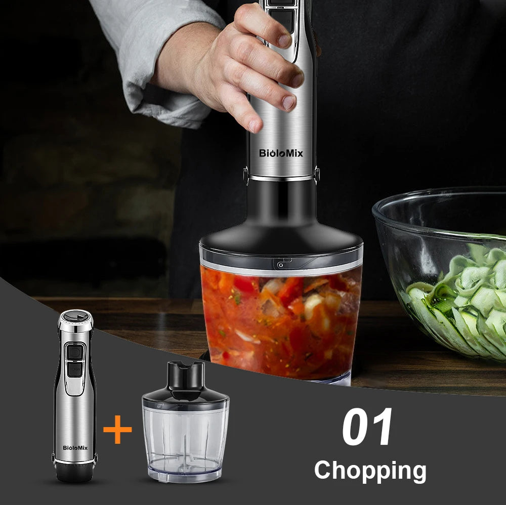 4 in 1 1200W Hand Stick Blender Mixer w/ Chopper, Smoothie Cup and Ice Blades