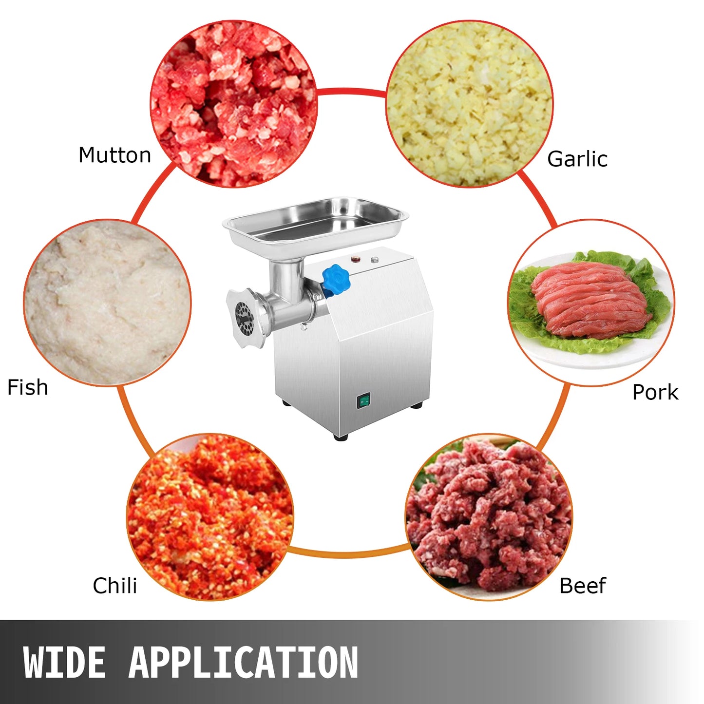 250Kg/H Electric Meat Grinder, Mincer, Commercial Kitchen Chopper, Food Processor