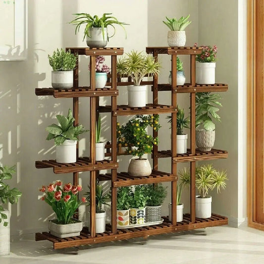 Multi-Tier Plant Wooden Display Stand