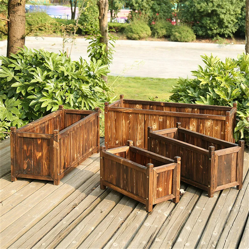 Outdoor Wooden Raised Planter Box - 3 sizes  to choose from