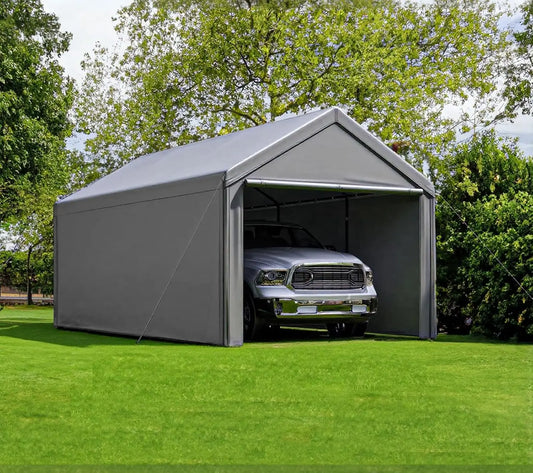 Carport 10x20 Ft- Portable, Heavy Duty, Steel Canopy, and Removable Sidewalls