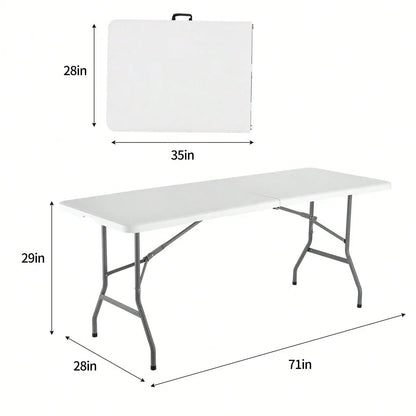 4FT/6FT Plastic Folding Table, HDPE Portable With Locking Legs and Handle