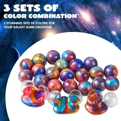 24 Pcs Mini Slime Party Favors-Multicolor Galaxy Slime Balls