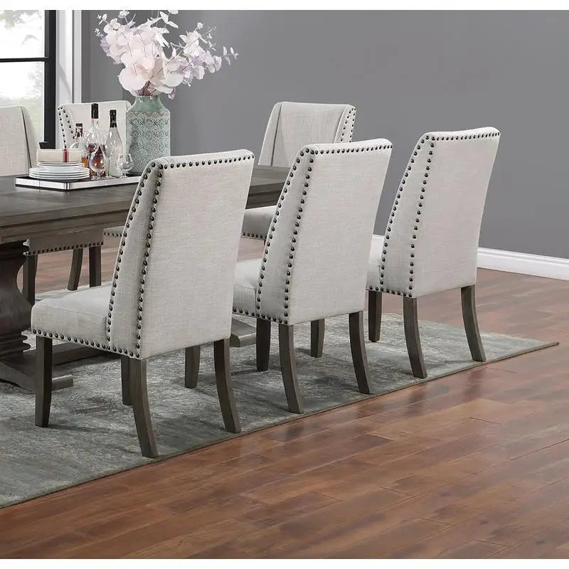 Traditional 9-Piece Dining Set w/ Leaf, 8 Side Chairs, Pedestal Base, Oak Finish