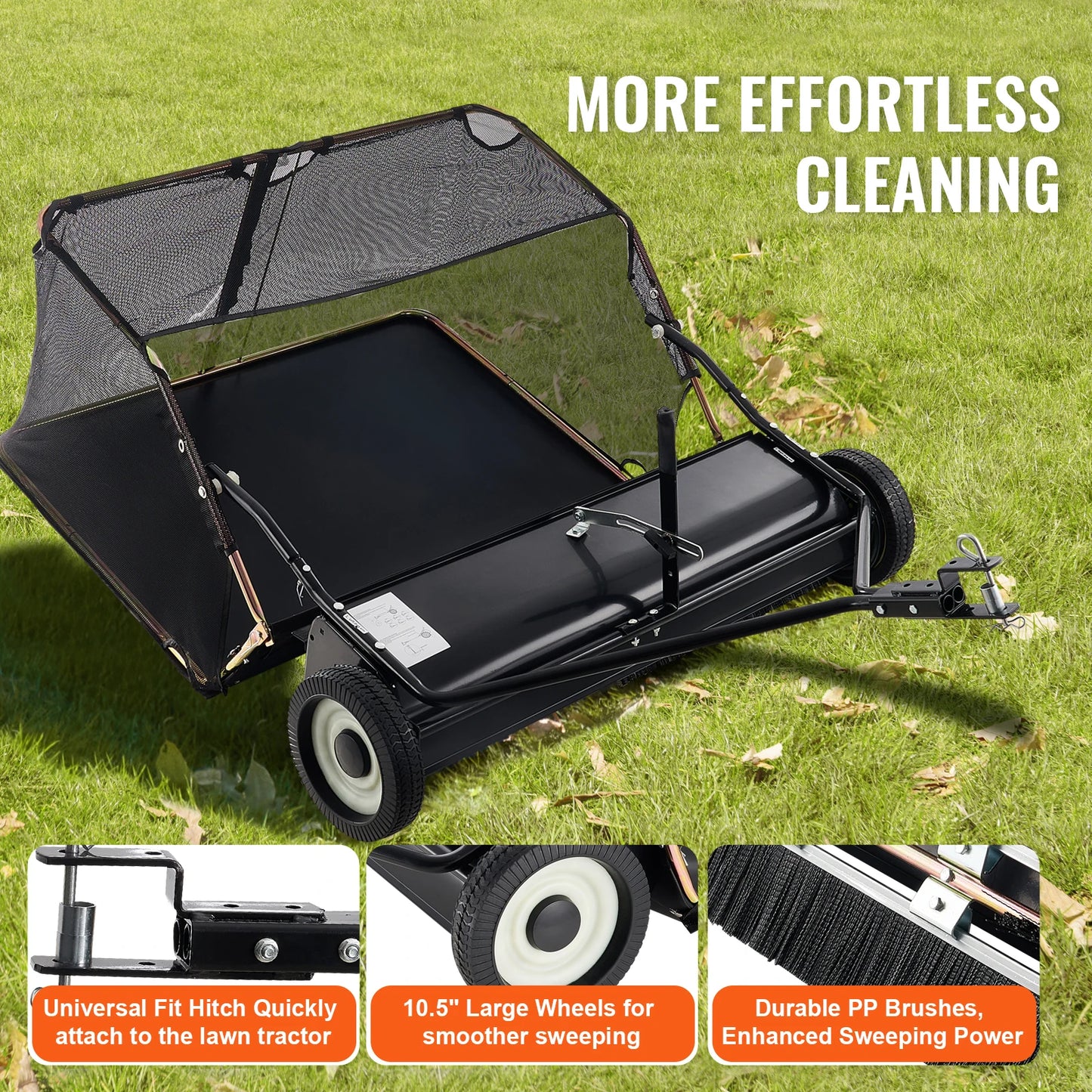 52-inch Lawn Sweeper, Tow Behind, 26cuft,  Heavy Duty Collector