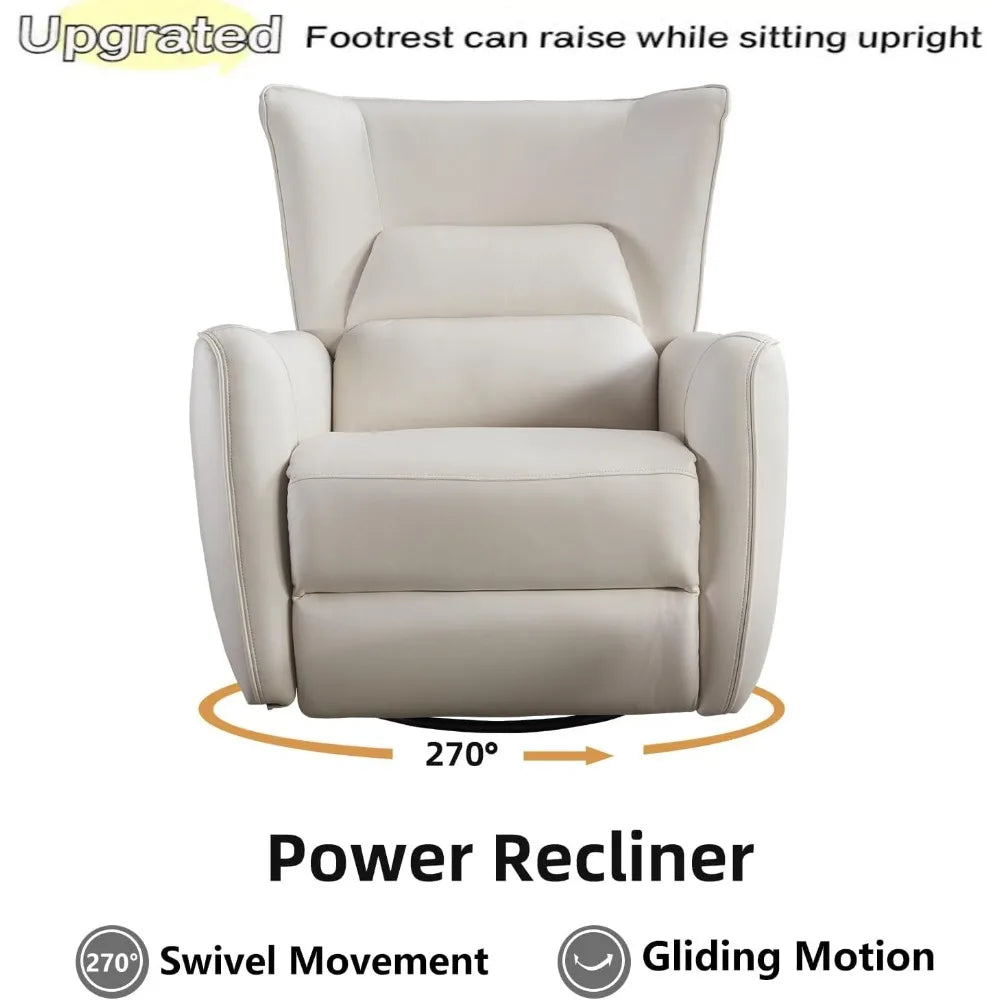 Power Swivel Rocker Recliner, Oversized with Gliding Motion