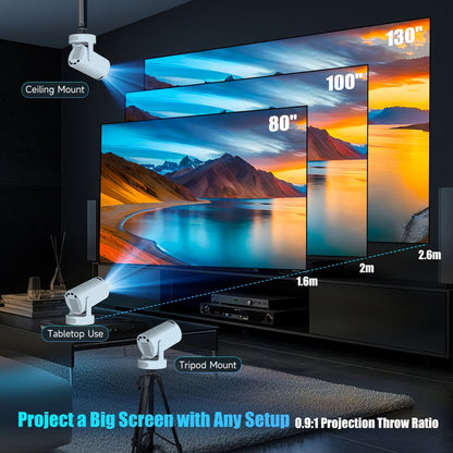 HY300 Pro + Projector w/ 5W Speaker, Built-in Android System, WiFi, and Remote Control