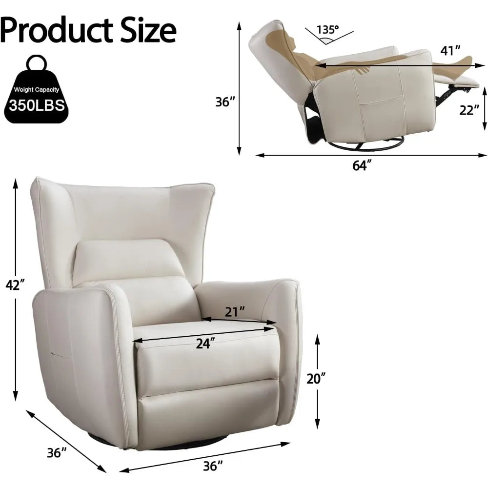 Power Swivel Rocker Recliner, Oversized with Gliding Motion