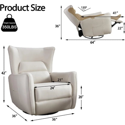 Power Swivel Rocker Recliner, Oversized with Gliding Motion