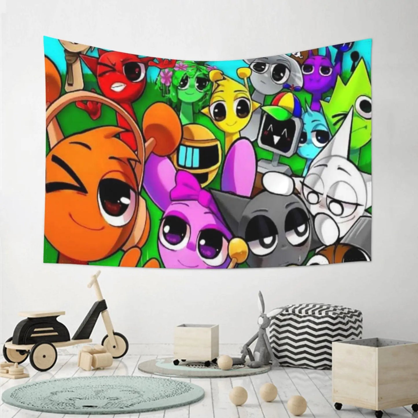 Funny Spunki Cartoon Tapestry,