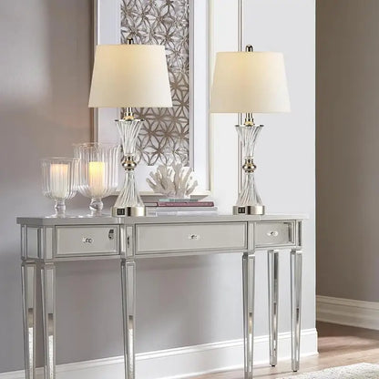 Dimmable Touch Control Table Lamp Set of 2 with USB Charging Ports, Bulbs Included