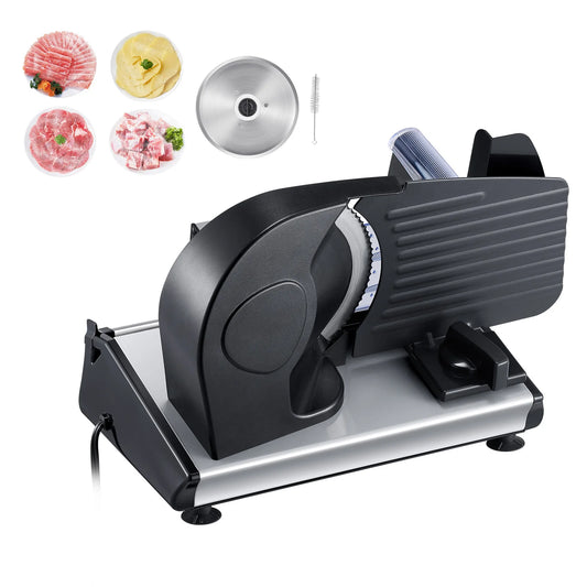Electric Meat Slicer with two Premium SUS420 Blades for Meat, Cheese, and Vegetables