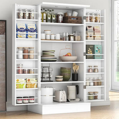 47” Freestanding Pantry Cabinet, Storage Cabinet with Doors and Adjustable Shelves
