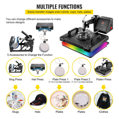 Combo Heat Press Machine - Multifunctional Sublimation Printer Transfer Printer