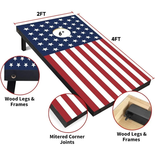 Cornhole Boards Set with Carry Case & 8 Bean Bags