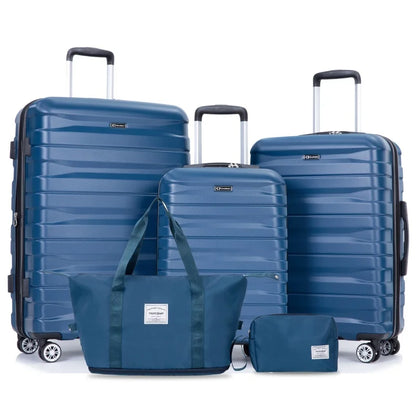 3 Piece Hardcase Luggage Sets with TSA Lock include Travel Duffle and Toiletry Bags