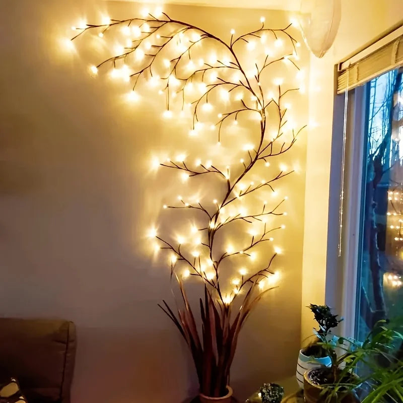 Willow Vine Fairy Lamp - Bendable 1.8m /5.9 Feet Branch USB Powered w/96 Warm White Led Lights, 8 Modes